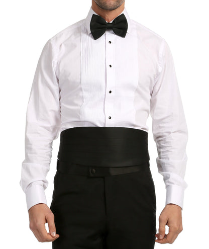 Men's Black Satin Cummerbund & Bow Tie Set – Adjustable Tuxedo Set