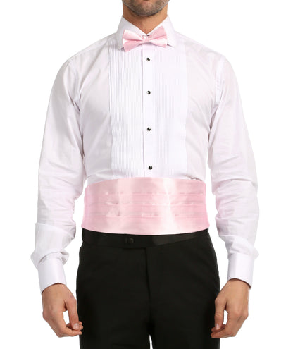 Men's Rose Satin Cummerbund & Bow Tie Set – Adjustable Tuxedo Set