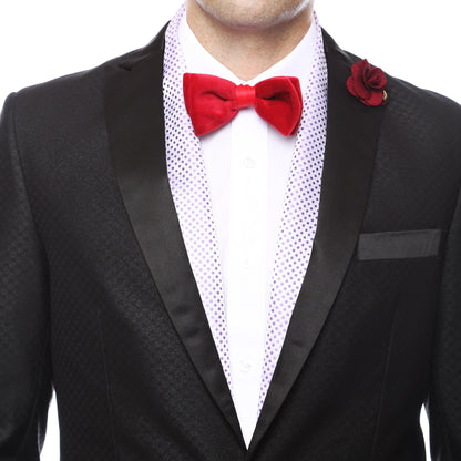 Premium Men's Polka Dot Formal Evening Scarf - Lavender & White