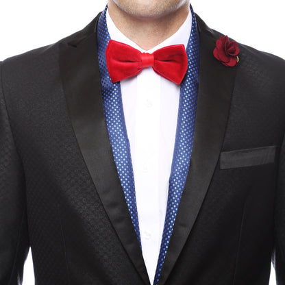 Premium Men's Polka Dot Formal Evening Scarf - Blue & Black