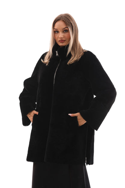 The Nyra Reversible Shearling Women Leather Jacket