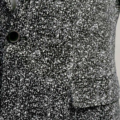 Chicago Slim Fit Black & White Spotted Notch Lapel Suit