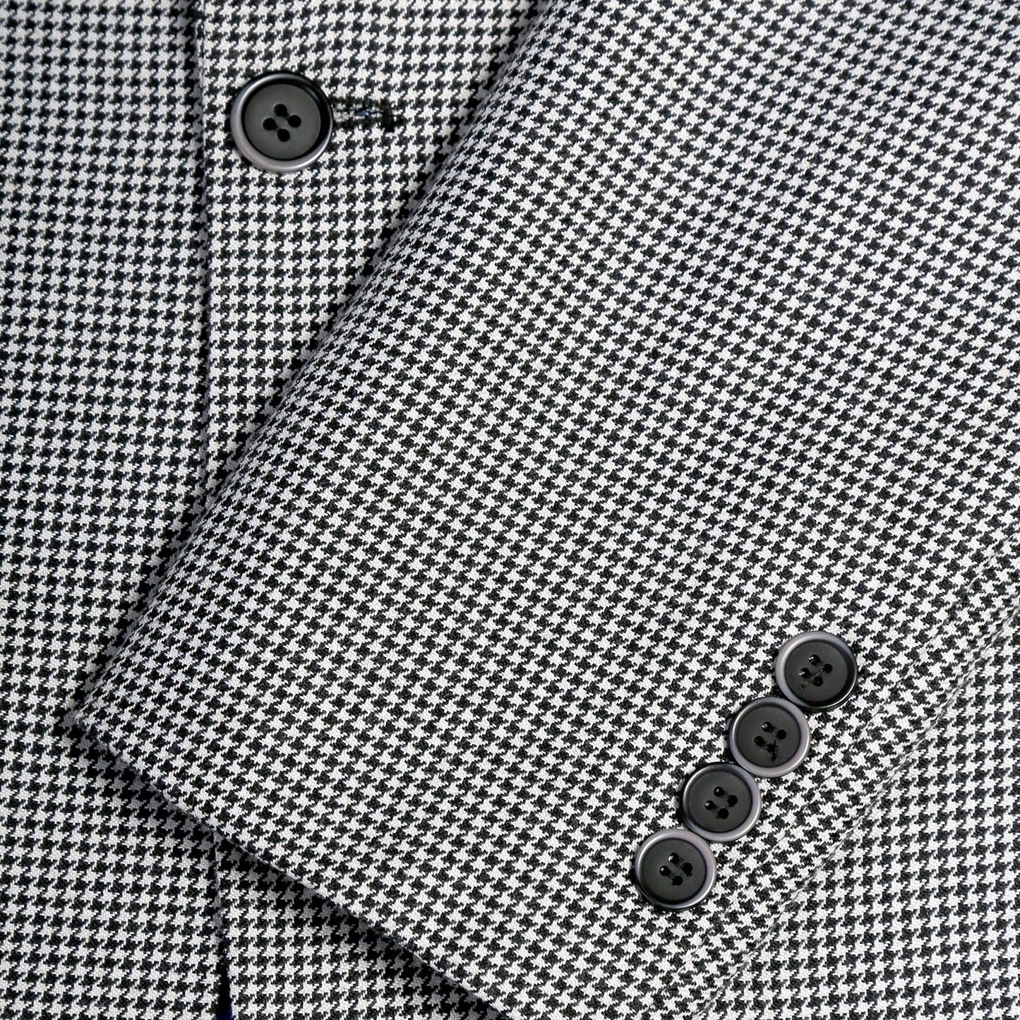 Stanford Men's Black & White Houndstooth Suit — Slim Fit 2 Piece Peak Lapel