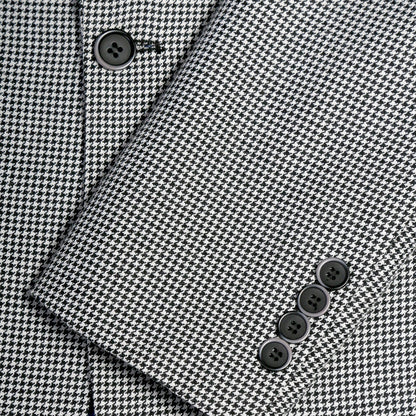 Stanford Men's Black & White Houndstooth Suit — Slim Fit 2 Piece Peak Lapel