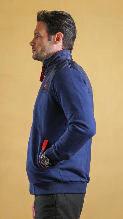 The Quarter-Panel Tech Sweater (Navy)