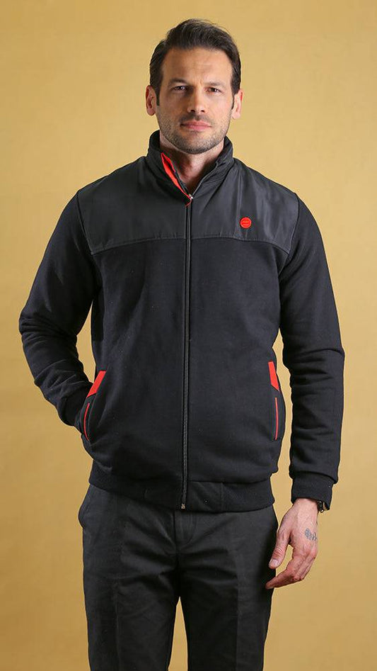 The Quarter-Panel Tech Sweater (black)