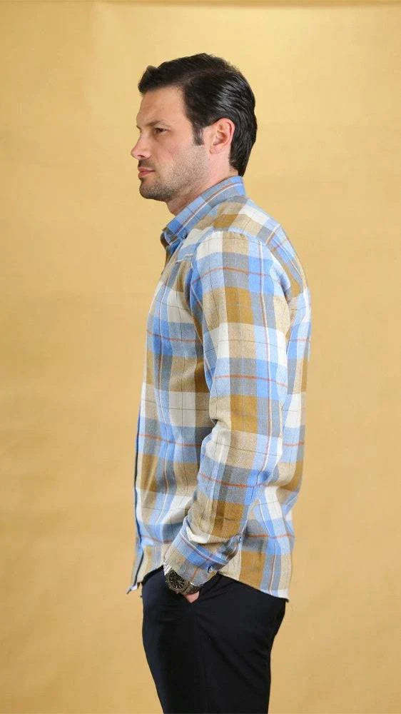 The Woodsman Shirt(Blue&Pea Plaid)