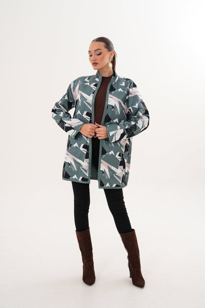 The Prado Reversible Green Leather Women Jacket