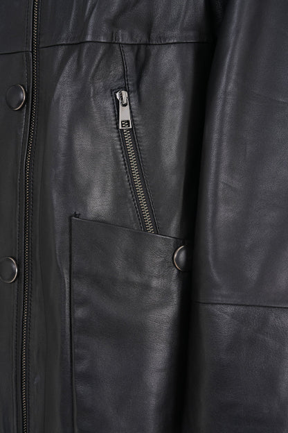 The Lioara Black Leather Women Jacket