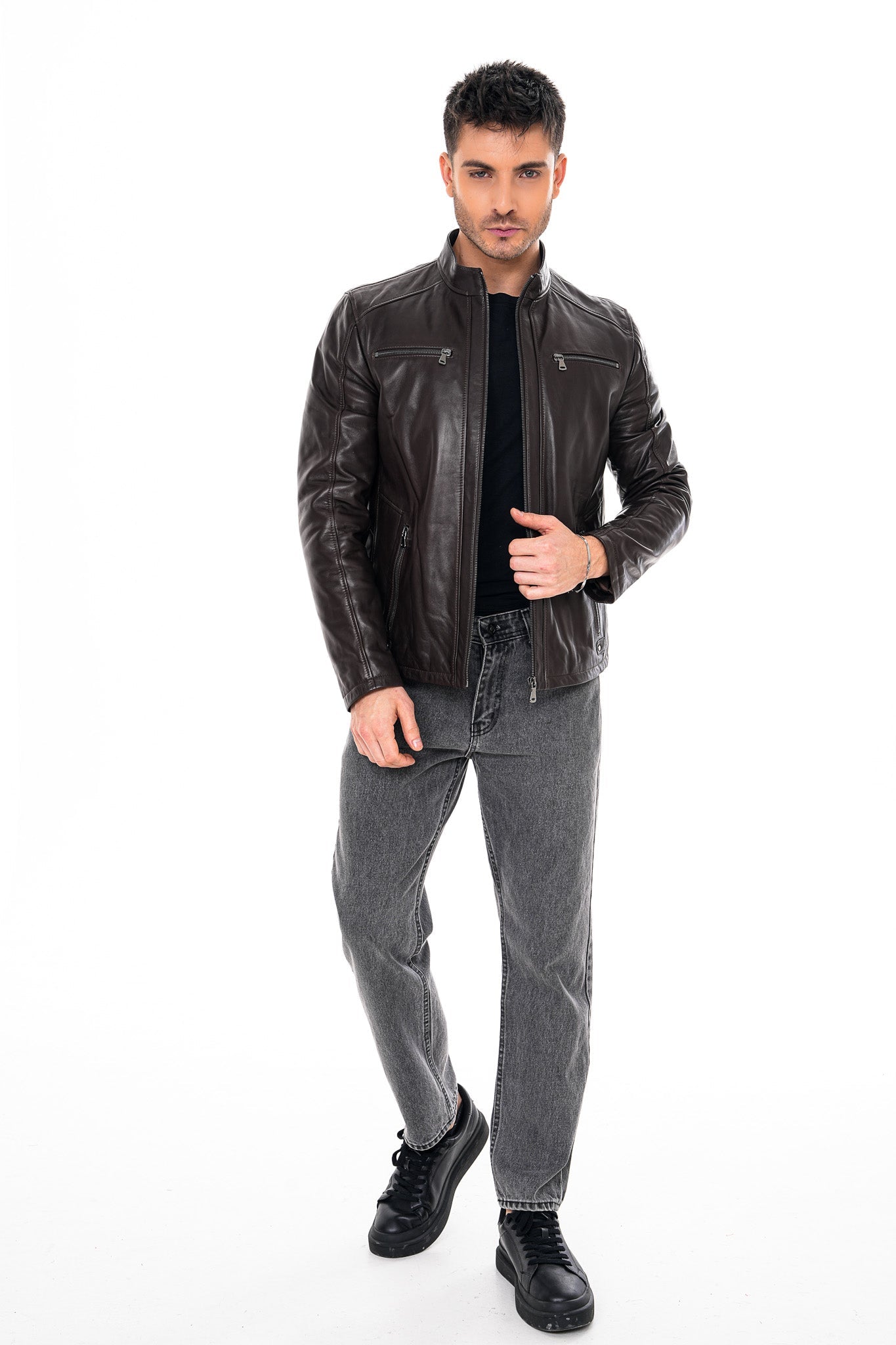 The Falcon Dark Brown Smooth Leather Jacket
