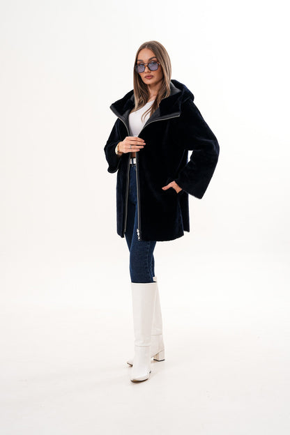 The Portofino Black Reversible Shearling Women Jacket