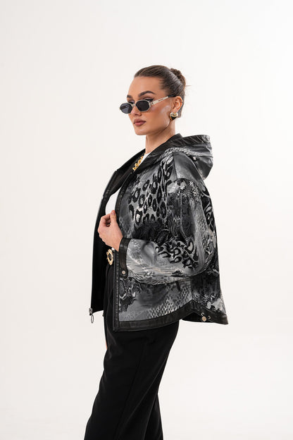 The Calyra Reversible Leather Women Jacket – Black