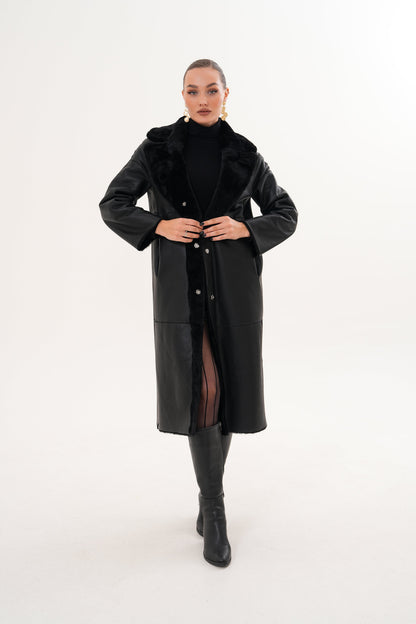 The Emilia Reversible Shearling Leather Women Jacket