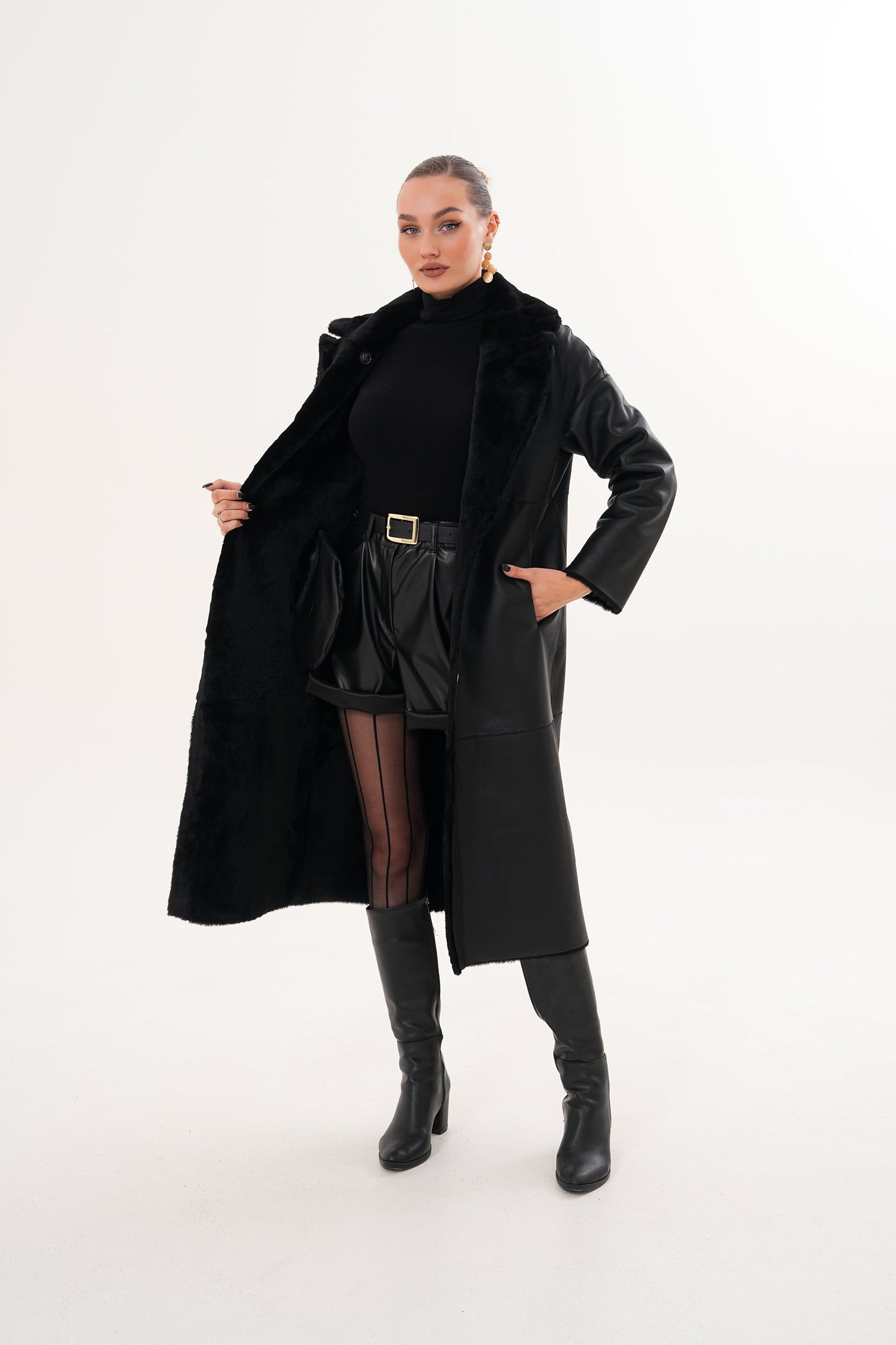 The Emilia Reversible Shearling Leather Women Jacket