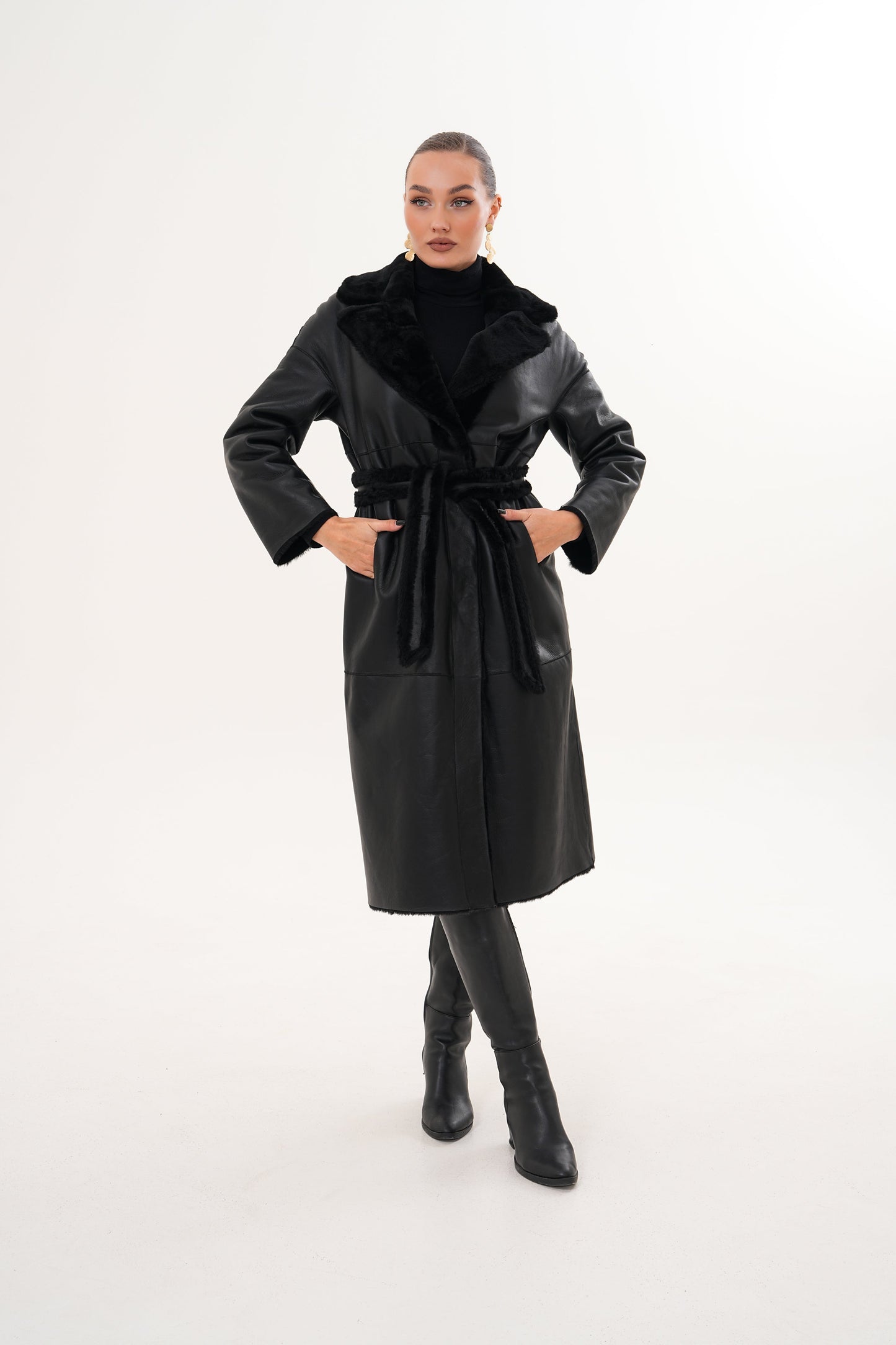 The Emilia Reversible Shearling Leather Women Jacket