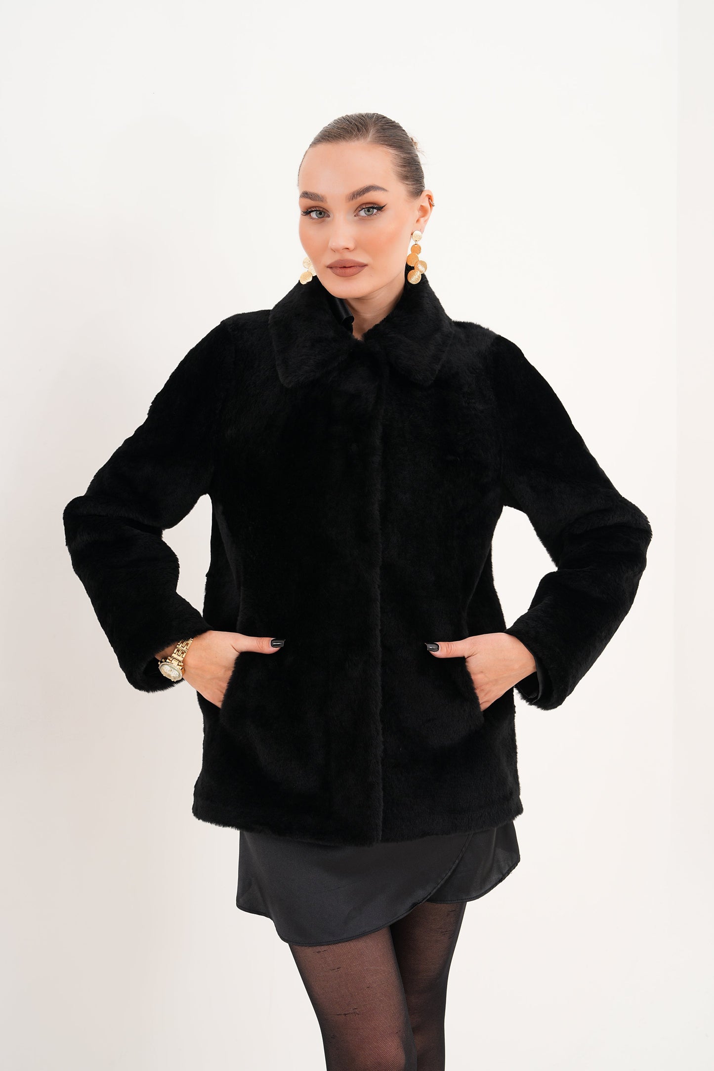 The Ava Reversible Shearling Leather Women Jacket