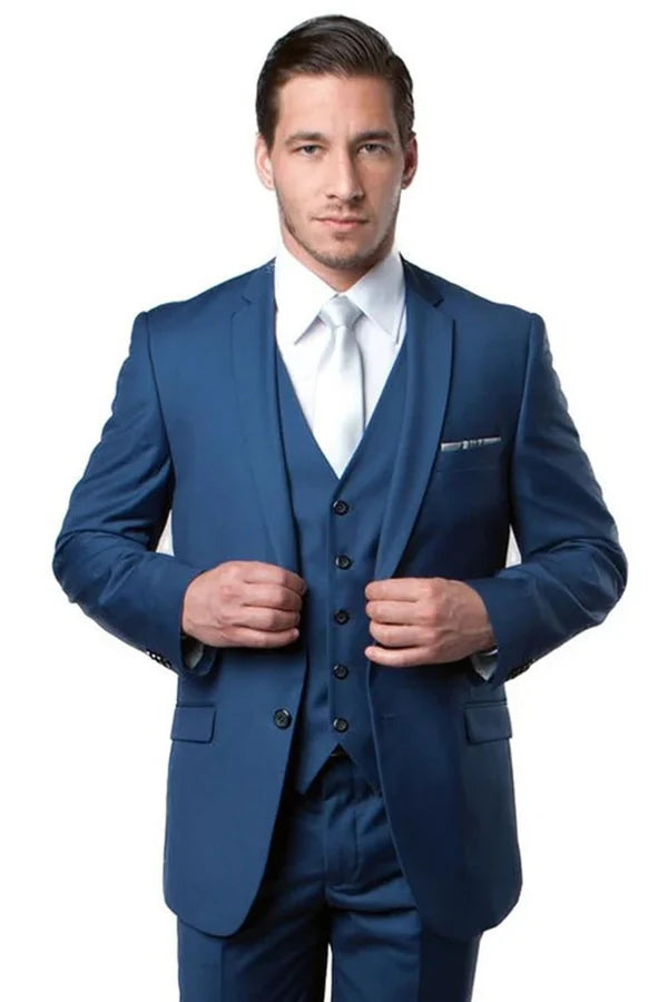 2 buttons Slim vested Suit - My Men's Shop