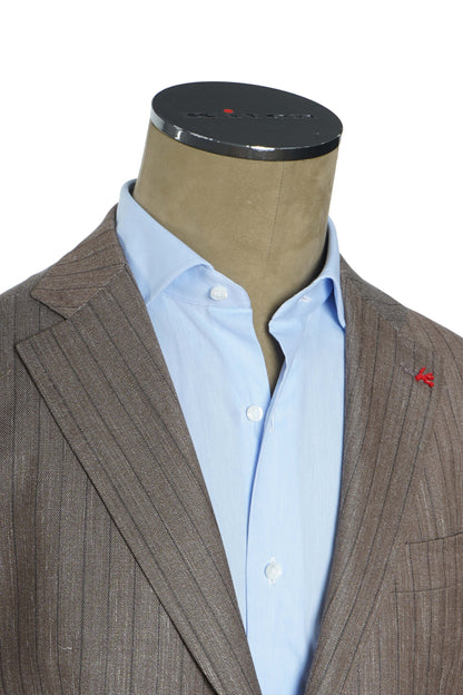 Isaia Pinstripe Wool-Silk-Linen Suit