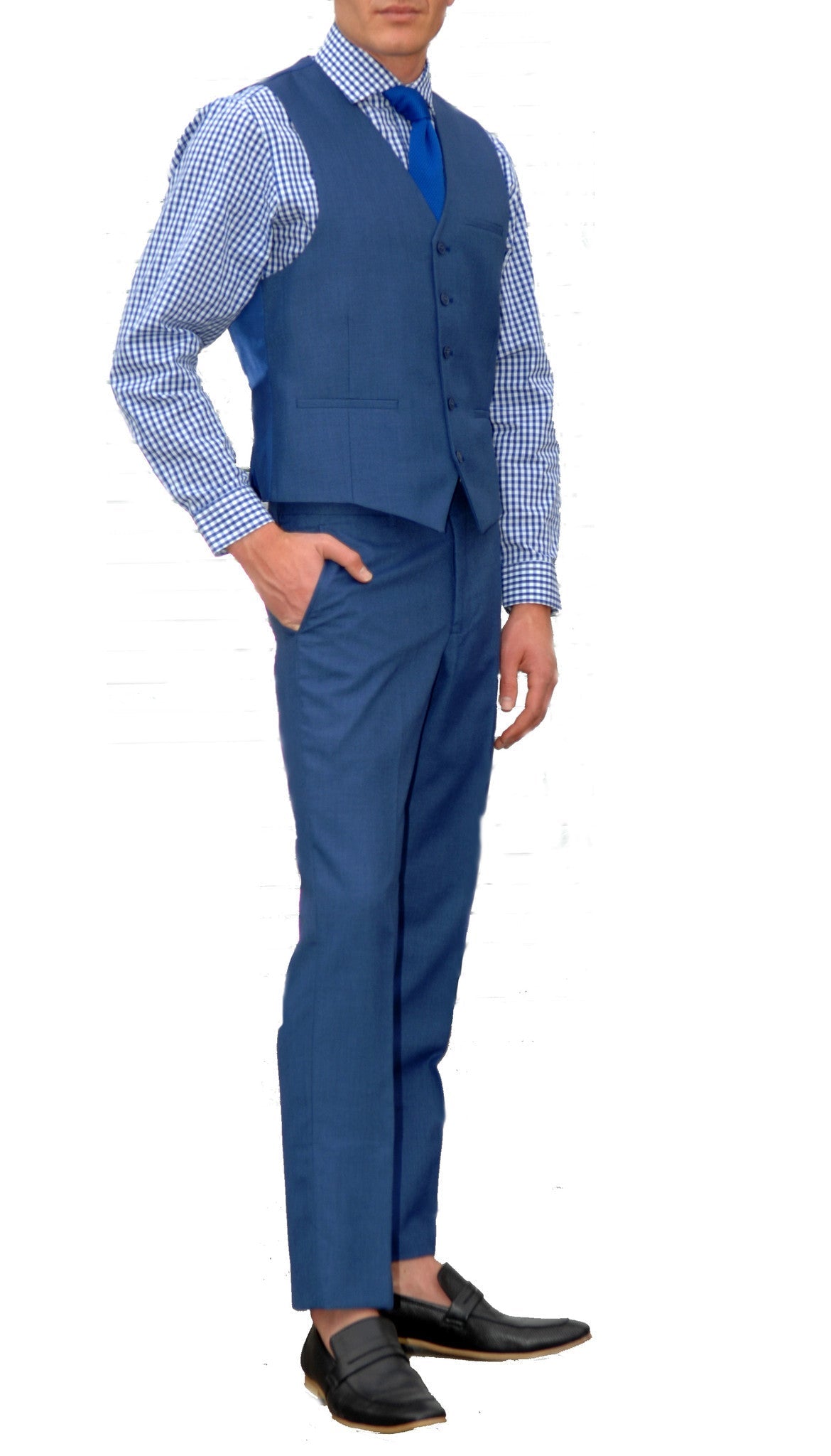New Blue Slim Fit Suit - 3PC - JAX