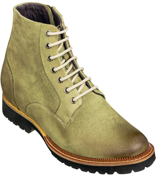 CALTO - K24402 - 3 Inches Taller (Olive) - Casual Zipper Boots