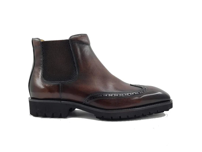 Lug Sole Chelsea Boot with Wingtip Toe - My Men's Shop