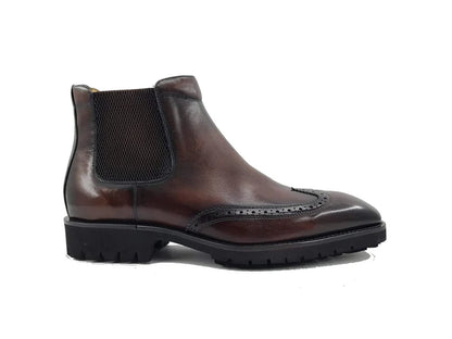 Lug Sole Chelsea Boot with Wingtip Toe - My Men's Shop