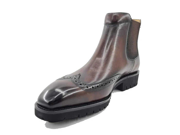 Lug Sole Chelsea Boot with Wingtip Toe - My Men's Shop