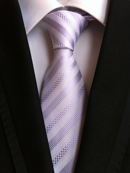 KPT2018 Light Purple Striped Polywoven Tie