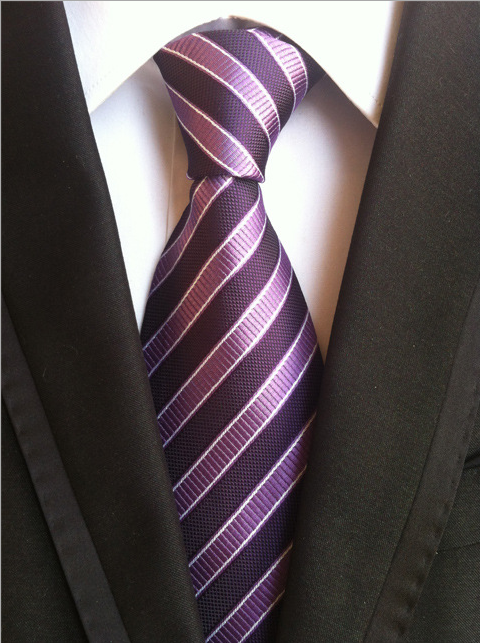 KPT2021 Striped Purple Polywoven Tie
