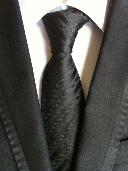 KPT2025 Black Striped Polywoven Tie