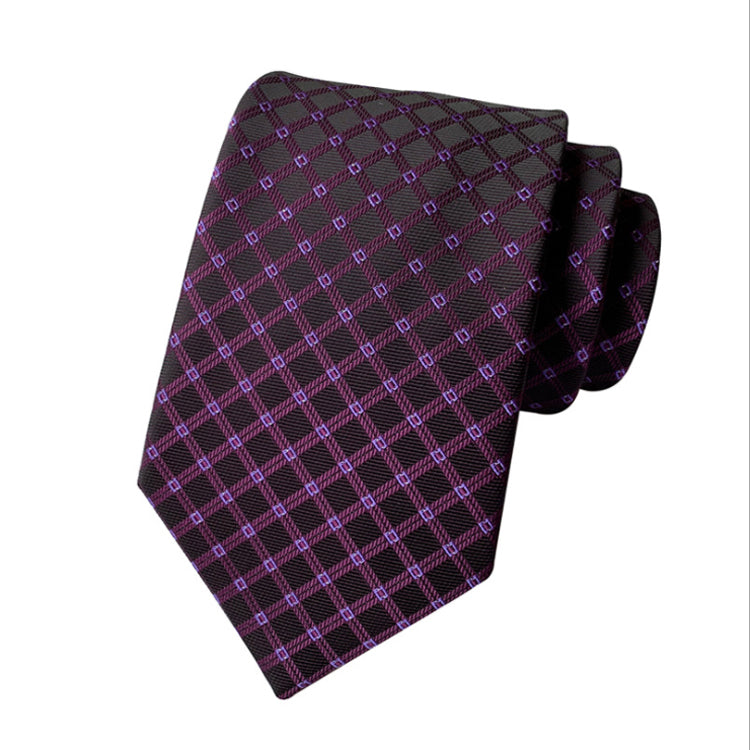 KPT2047 Purple and Black Striped Polywoven Tie