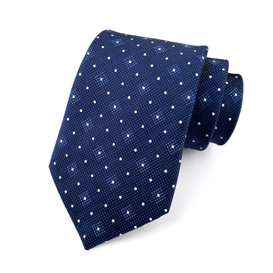 KPT2058 Blue Polkadot Diamond Polywoven Tie