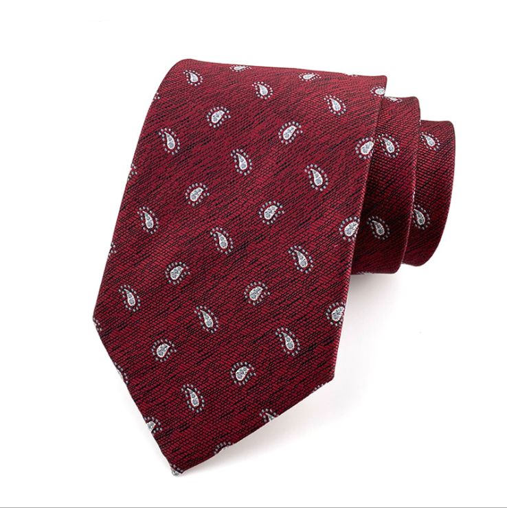 KPT2060 Burgundy Paisley Polywoven Tie