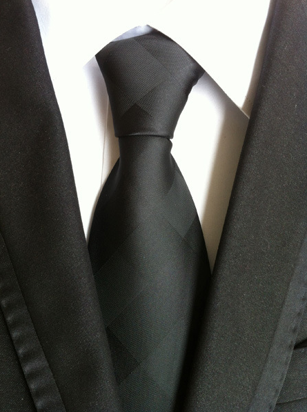 KPT2218 Black Diamond Pattern Polywoven Tie