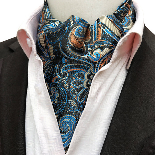 KSF1048 Light Blue and Silver Paisley Ascott