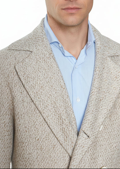 Kiton Woven Cashmere Button Down Overcoat