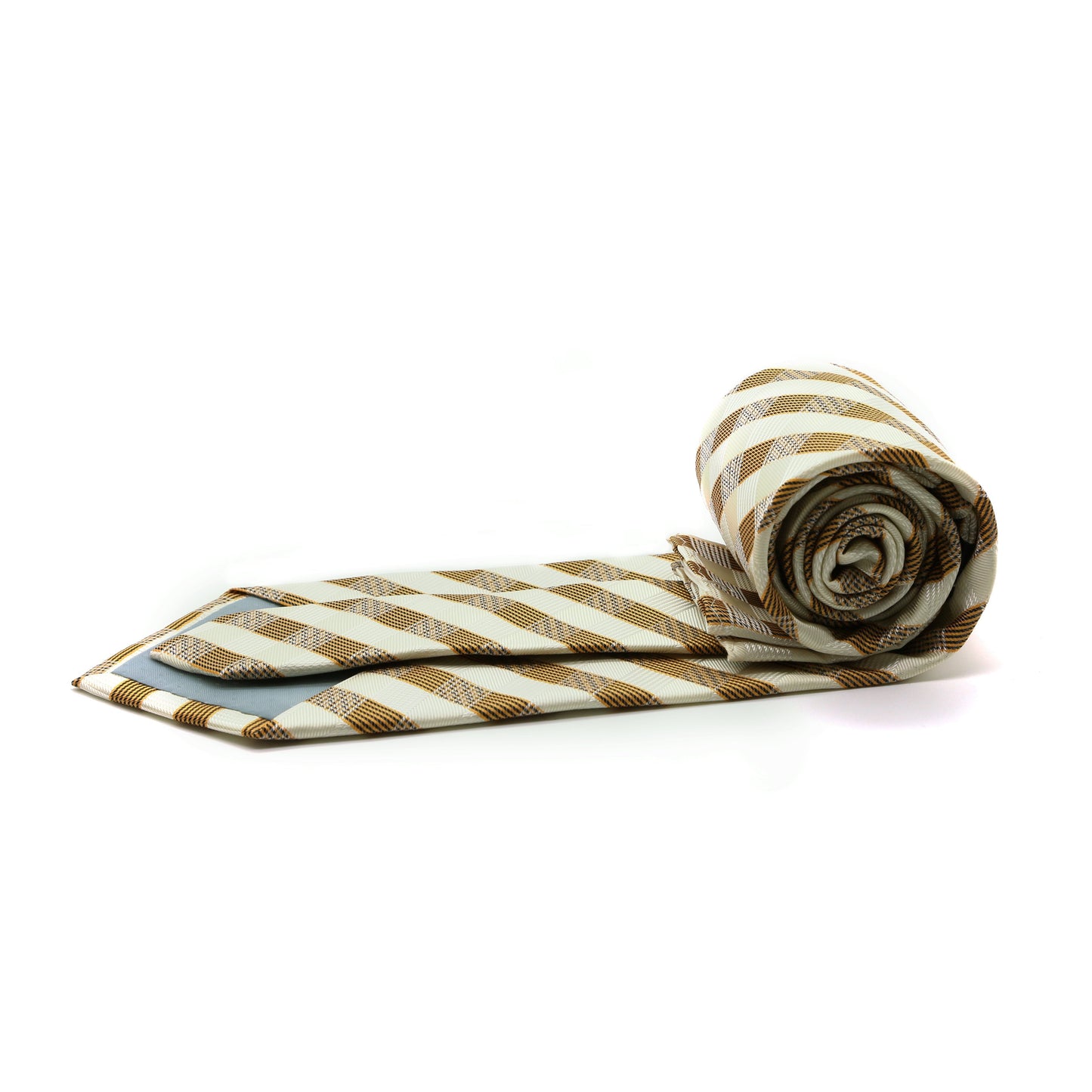 Mens Dads Classic Yellow Stripe Pattern Business Casual Necktie & Hanky Set L-1