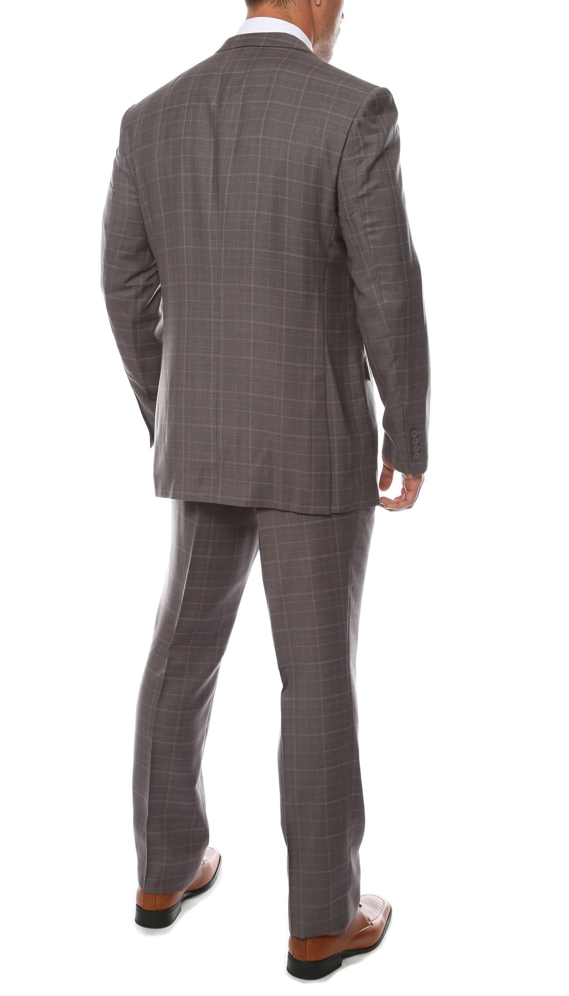 Lazio Charcoal 3pc Vested Slim Fit Plaid Suit
