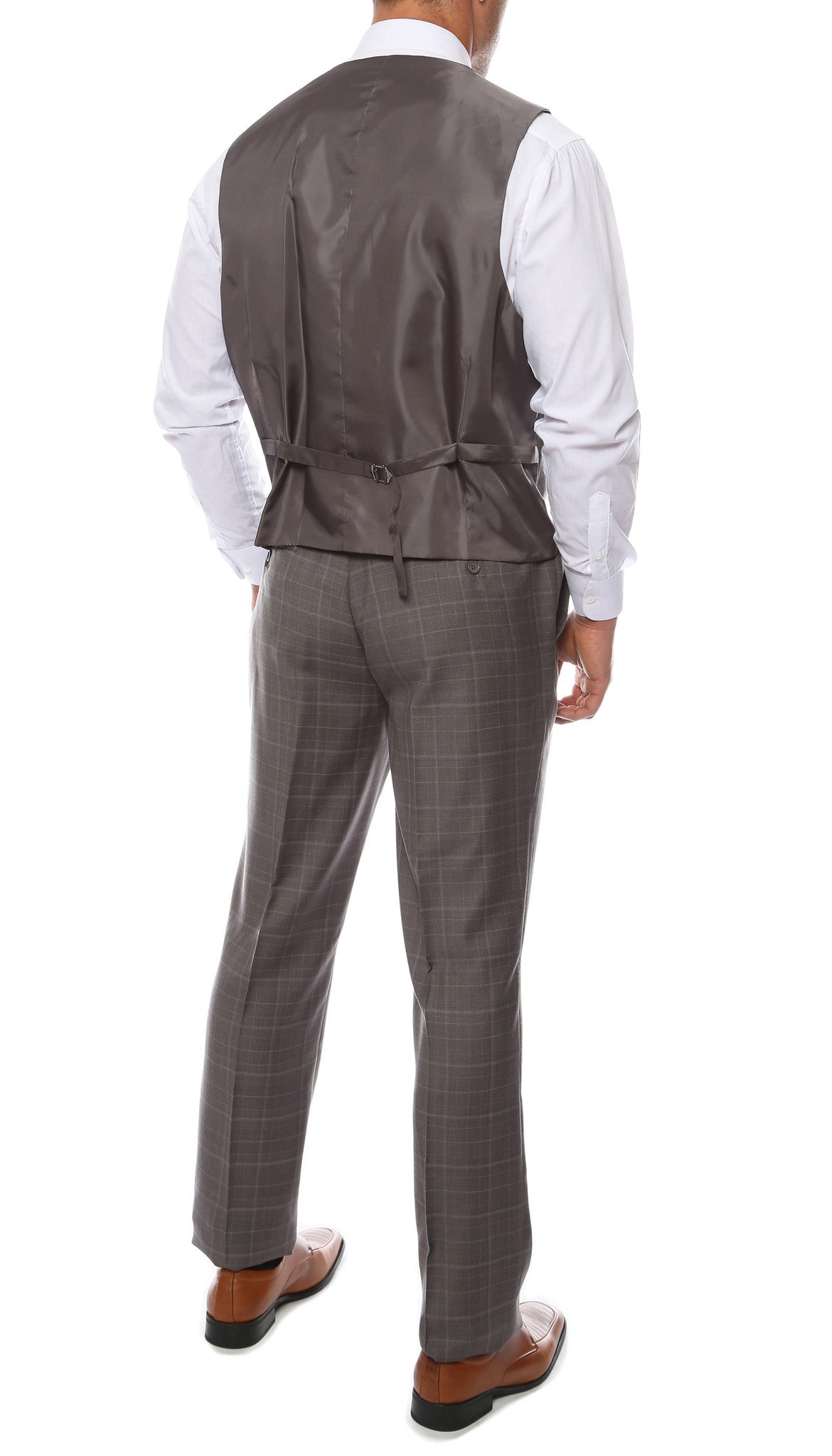 Lazio Charcoal 3pc Vested Slim Fit Plaid Suit