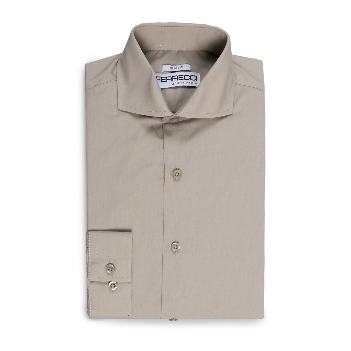 Leo Mens Grey Slim Fit Cotton Dress Shirt
