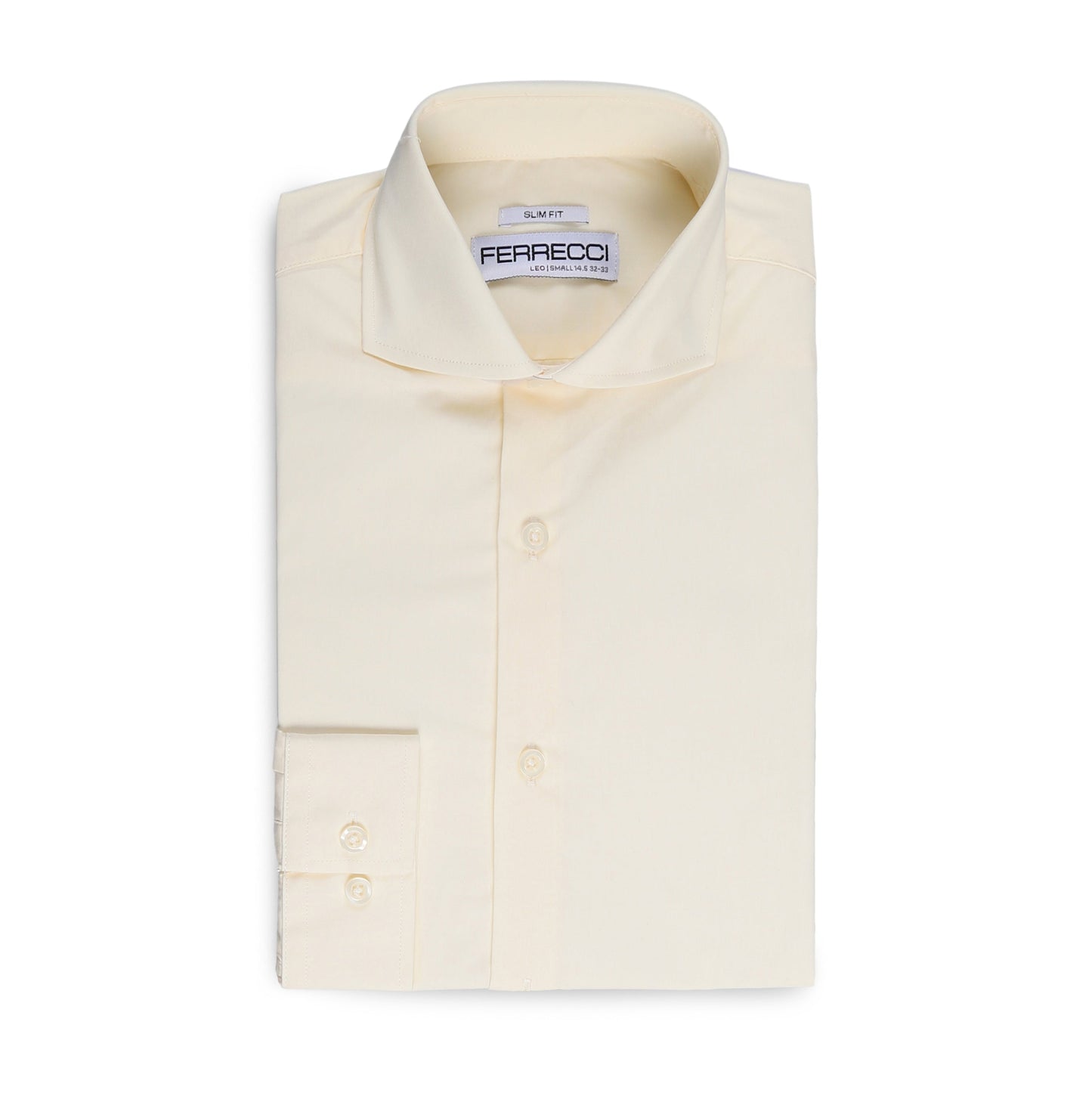 Leo Mens Off White Slim Fit Cotton Dress Shirt