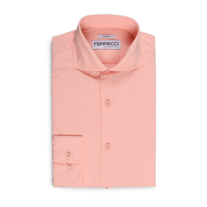 Leo Mens Pink Slim Fit Cotton Dress Shirt