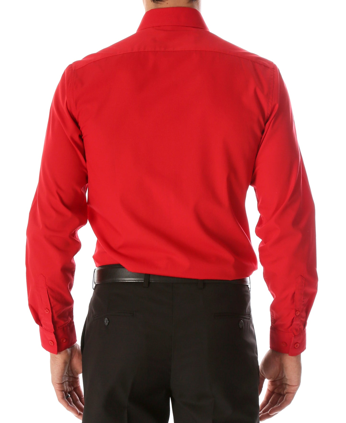 Leo Mens Red Slim Fit Cotton Dress Shirt