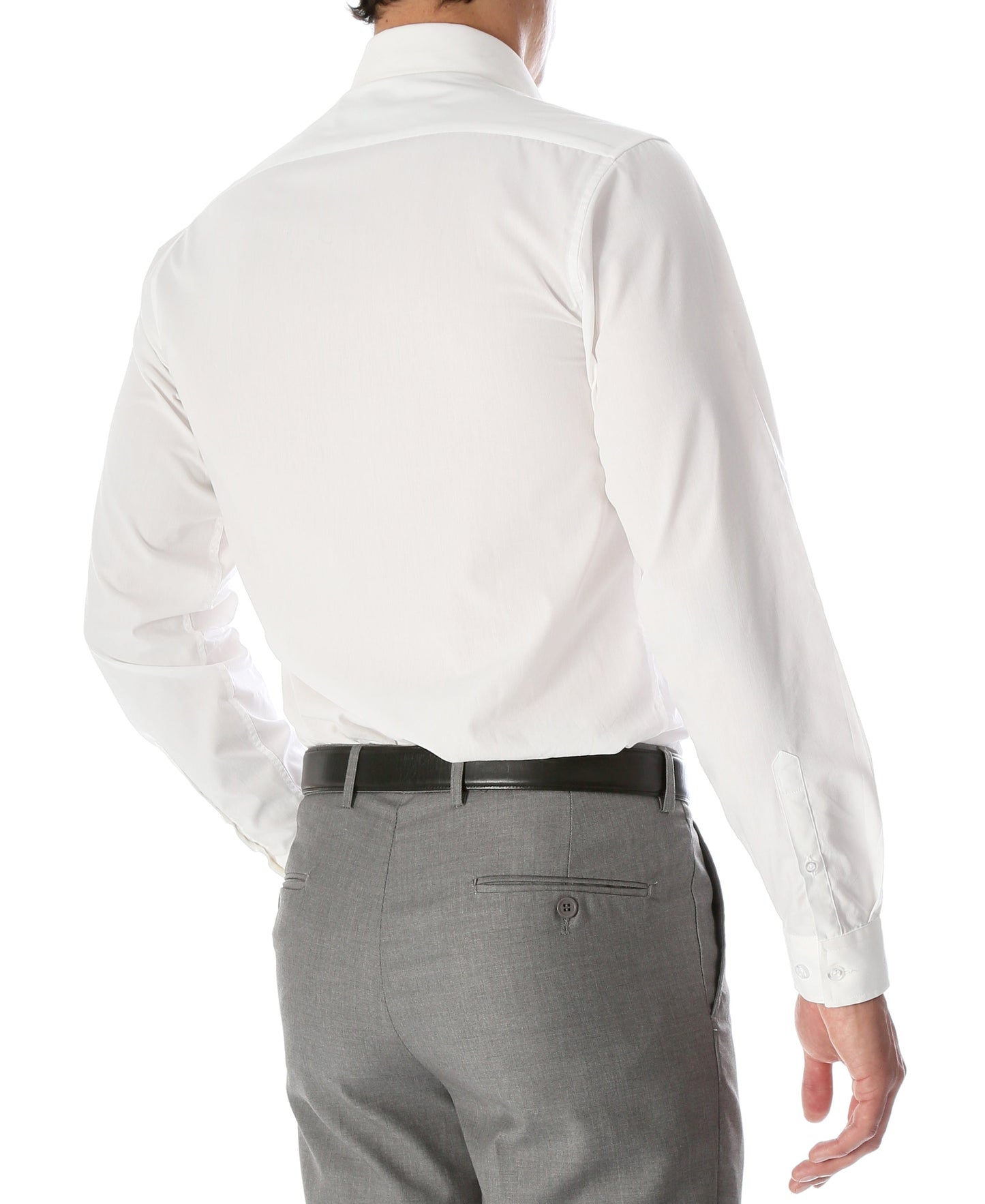 Leo Mens Slim Fit Snow White Dress Shirt