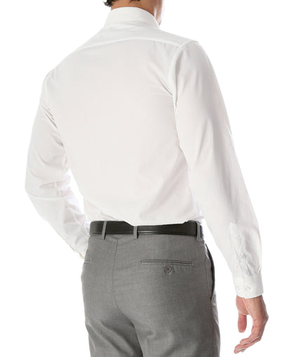 Leo Mens Slim Fit Snow White Dress Shirt