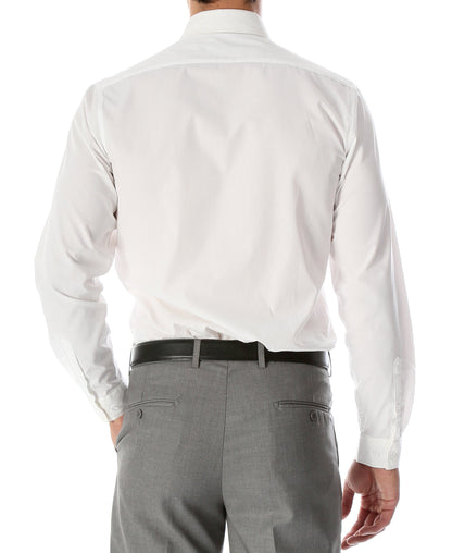 Leo Mens Slim Fit Snow White Dress Shirt