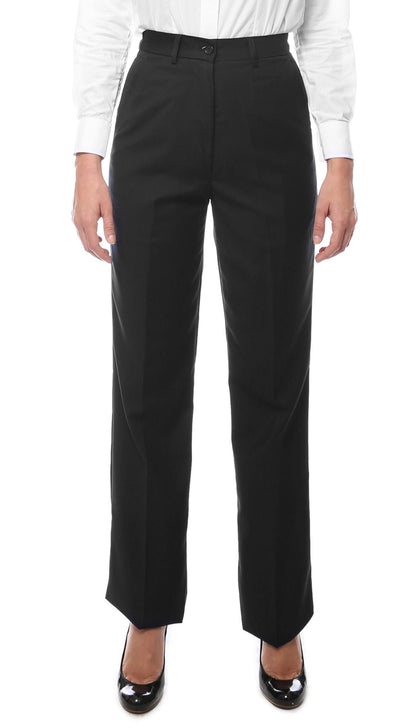 Womens A201 Black Elastic Waistband Dress Pants