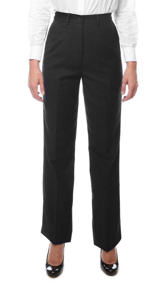 Womens A201 Black Elastic Waistband Dress Pants