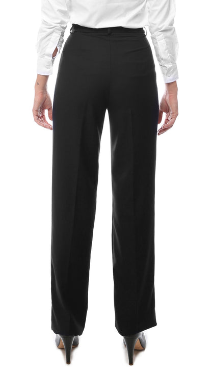 Womens A201 Black Elastic Waistband Dress Pants