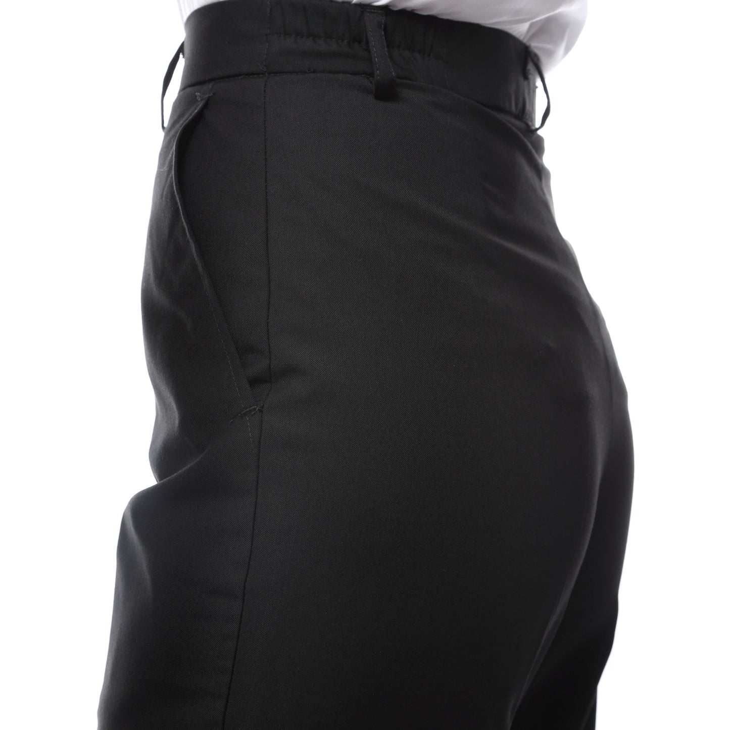 Womens A201 Black Elastic Waistband Dress Pants